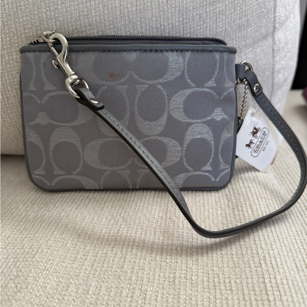 Gray Coach Wristlet from the Signature Collection - Picture 2 of 5
